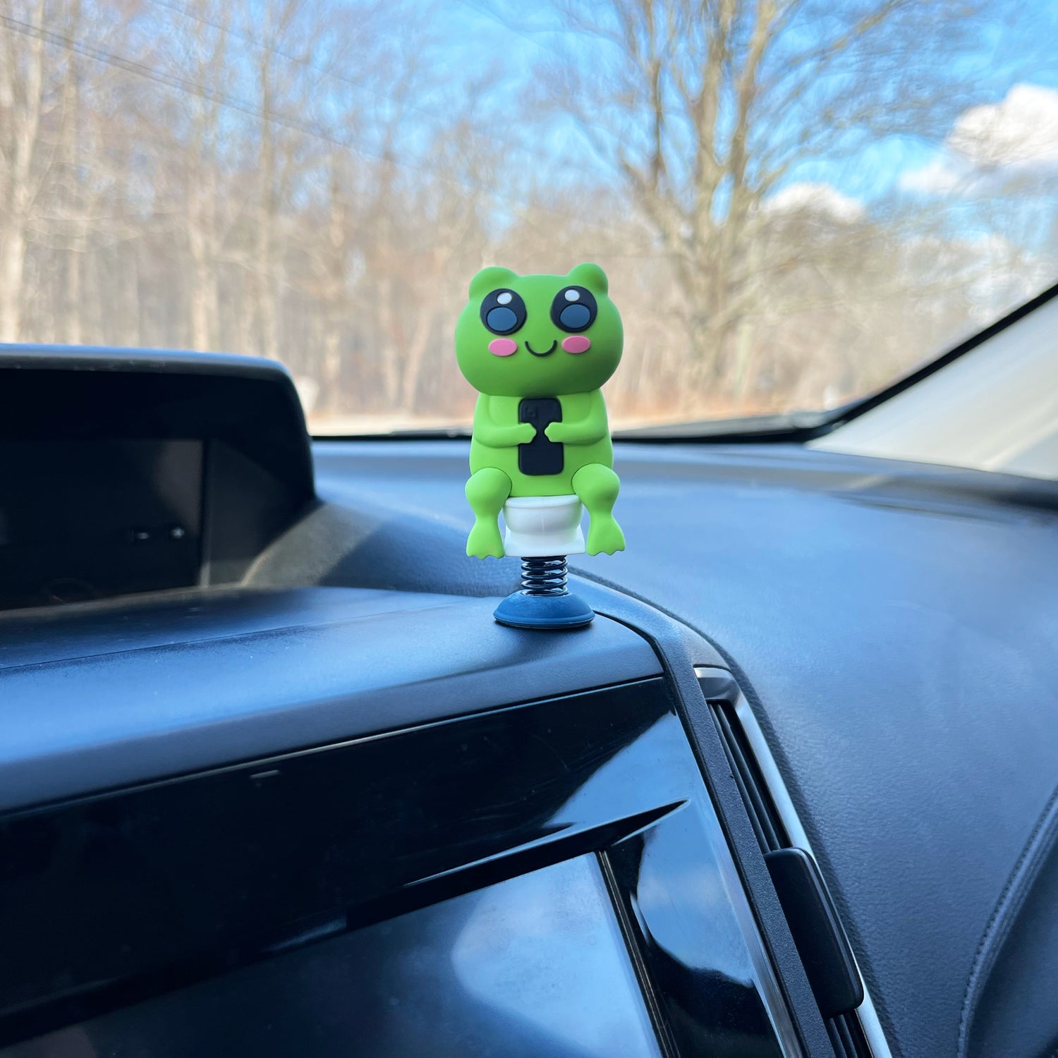 Frog on Toilet Dashboard Dancer